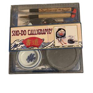 Sho-Do Calligraphy Set Brushes Ink Stone Ink Dish & Paperweight Set New